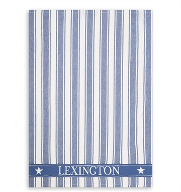 Lexington Icons Cotton Twill Waffle Striped Kitchen Towel, Blue/White