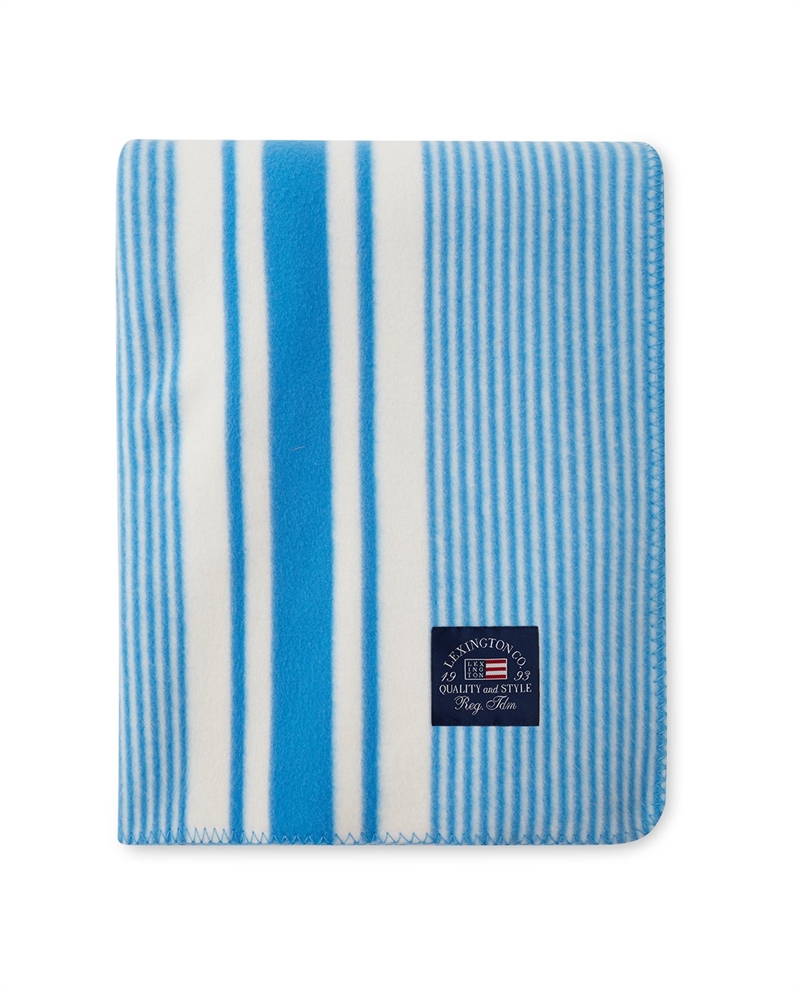 Lexington Fleece Throw , blue/white