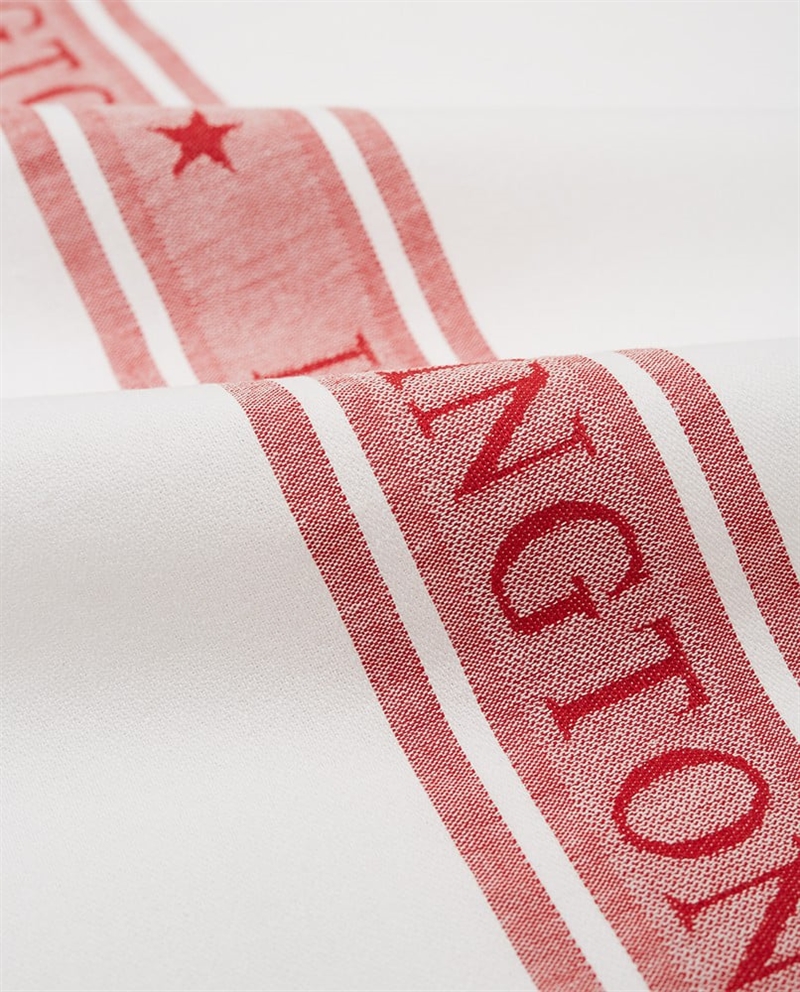 Lexington Icons Cotton Jacquard Star Kitchen Towel, hvid/rød