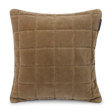 Lexington Quilted Cotton Velvet Pude-betræk, walnut