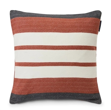 Lexington Irregular Striped Recycled Cotton Pudebetræk, Copper/Gray