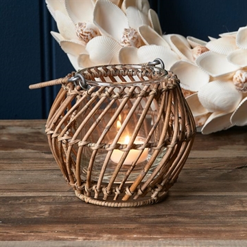 RM Rustic Rattan Diagonal Weave Votive