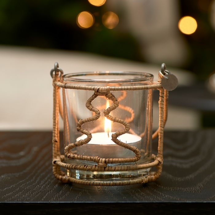 RM Rustic Rattan Christmas Tree Votive