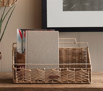 RM Rustic Rattan Desk Organiser