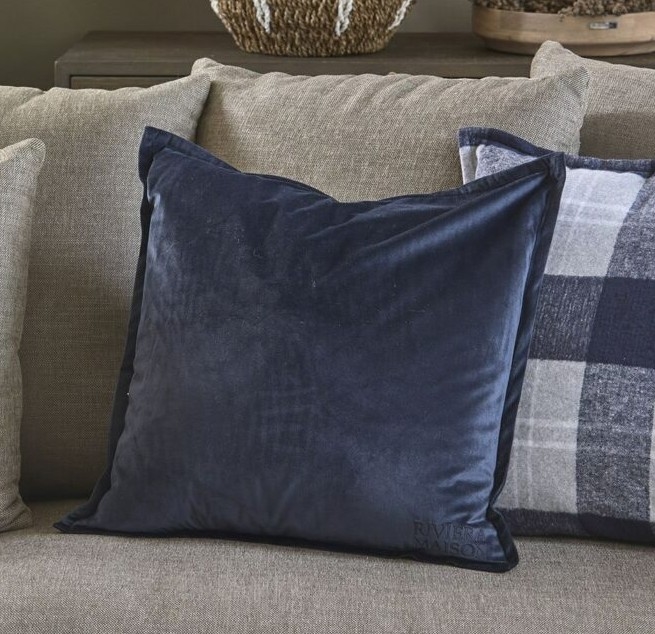 RM Velvet Pillow Cover, blue