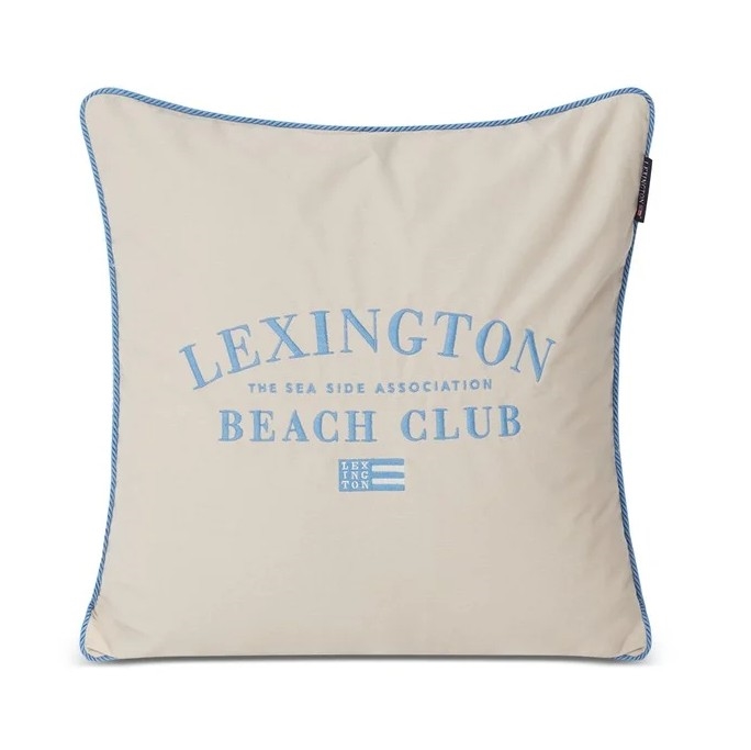 Lexington Beach club embroidered organic cotton pillow cover