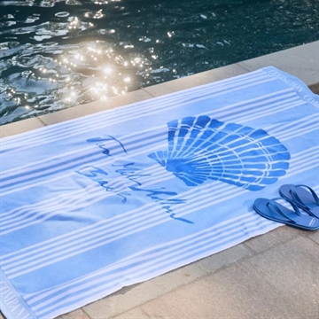 Lexington Long Island Beaches Cotton Velour Beach-Towel, blue