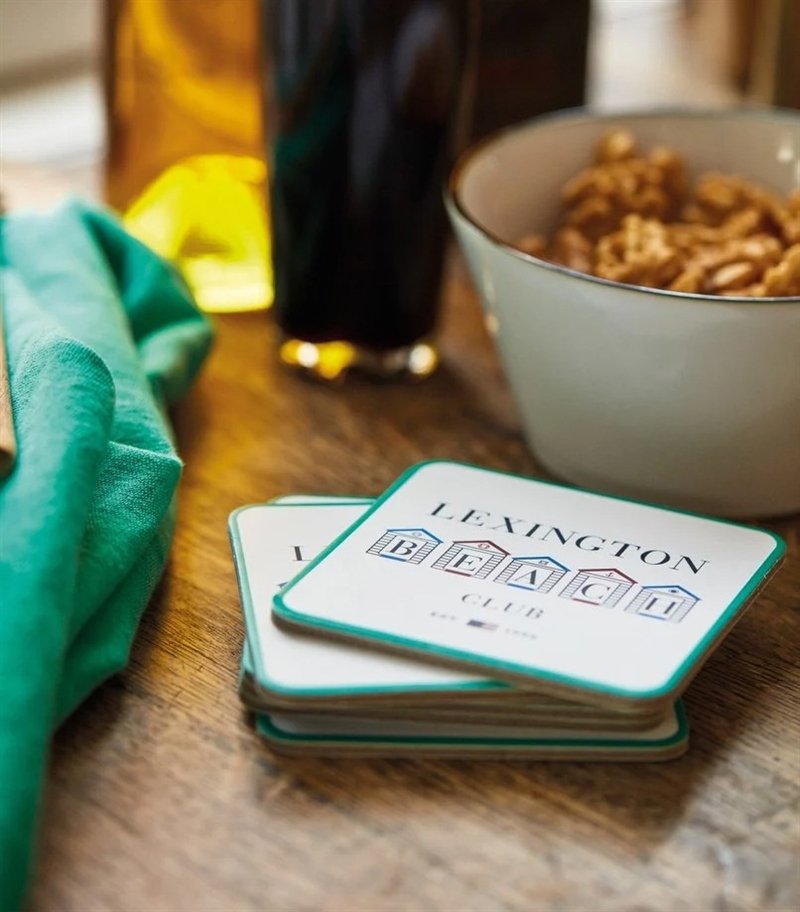 Beach club printed paper coaster (set of 6)