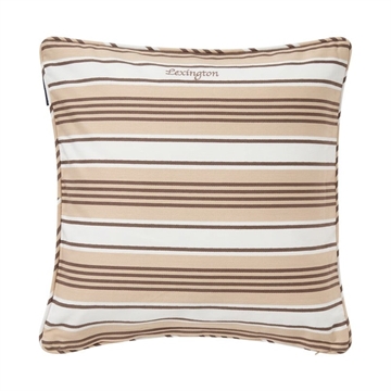 Lexington Striped Organic Twill pudebetræk, hvid/beige
