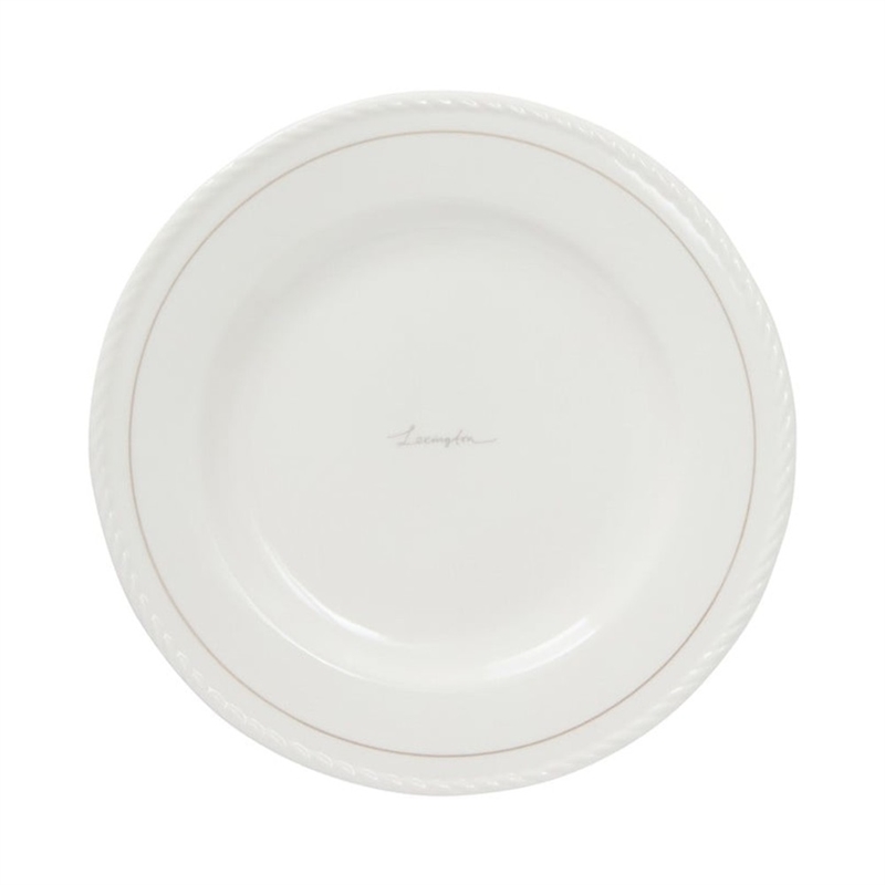 Lexington Porcelain Dessert Plate, white/beige, gavesæt m. 4 stk.