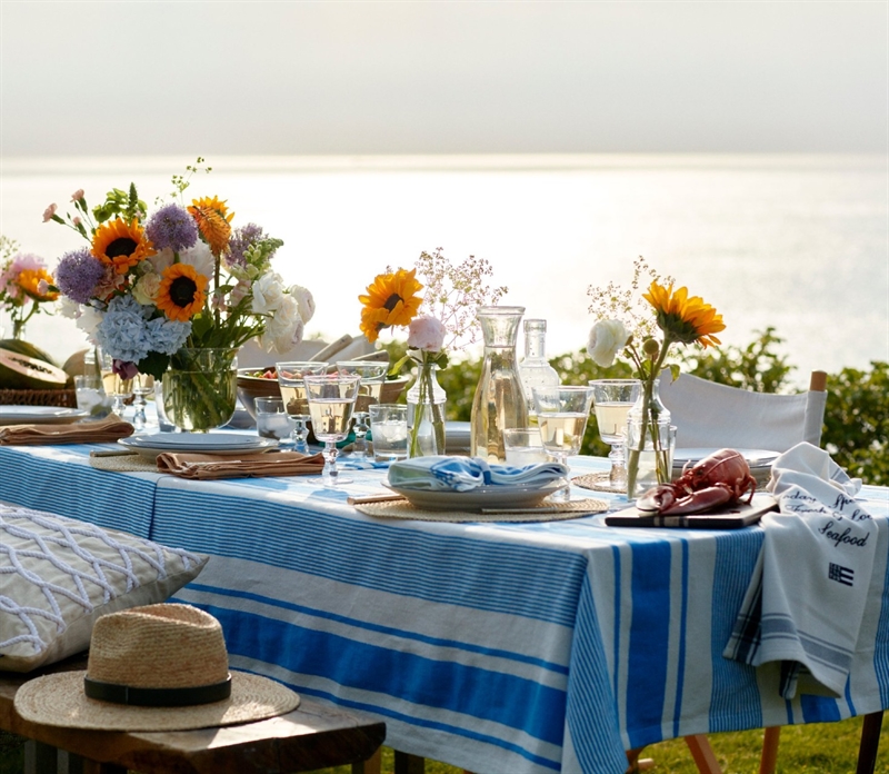 Lexington Striped Linen Cotton Tablecloth