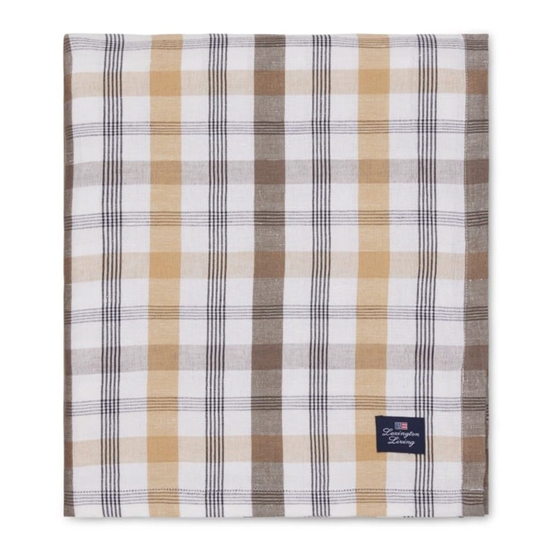 Lexington Checked Linen Blend Tablecloth, 150 x 250 cm