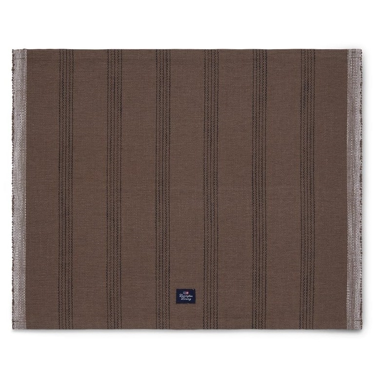 Lexington Organic cotton Striped Placemat, Stone/Black