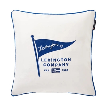 Lexington Flag Organic Cotton Twill pudebetræk, hvidt/blåt