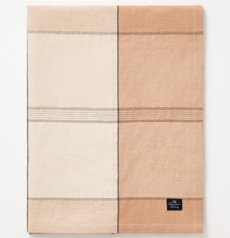 Lexington Checked tablecloth in linen blend, 150 x 350 cm