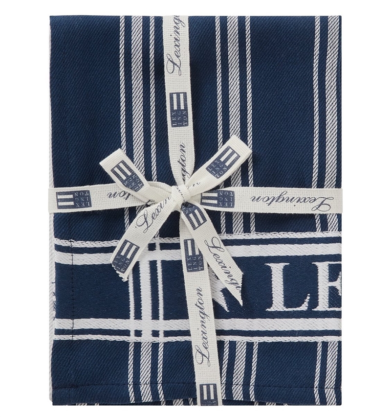 Lexington Cotton Jaquard Kitchen Towel Blue-Sæt m. 2