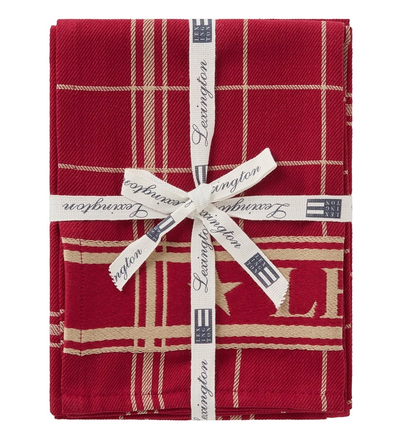 Lexington Cotton Jaquard Kitchen Towel Red-Sæt m. 2