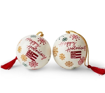 Lexington Papier Mache Christmas Tree Ornament,  2 stk. i æske hvid/multi