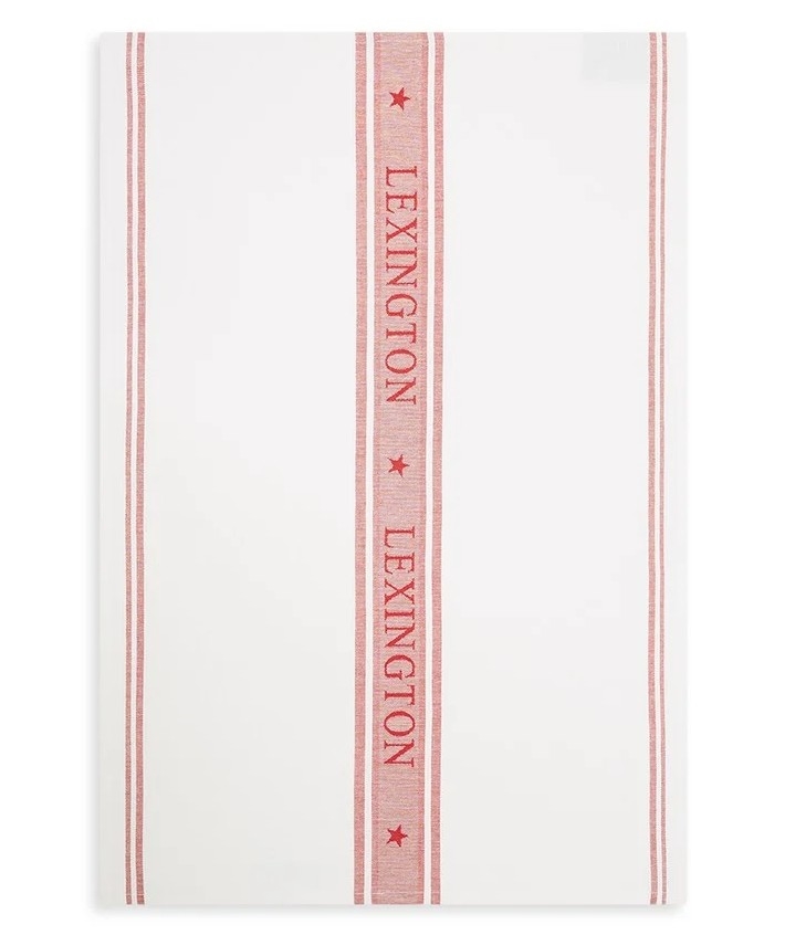 Lexington Icons Cotton Jacquard Star Kitchen Towel, hvid/rød