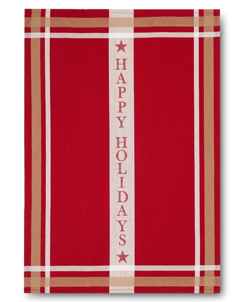 Lexington "Happy Holidays" Kitchen Towel, rød/hvid