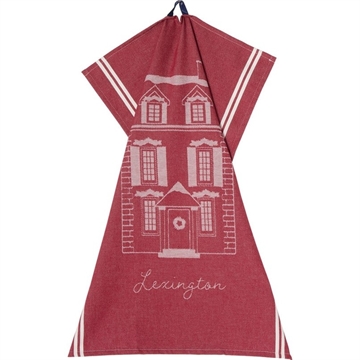 Lexington House Organic Cotton Jacquard Kitchen Towel, Rød