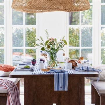 Lexington Striped Recycled Cotton Runner with Fringes, 50 x 350 cm
