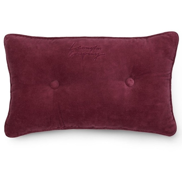 Lexington Buttoned Velour Pude, Bordeaux