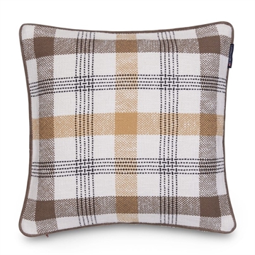 Lexington Checked Recycled Cotton Pudebetræk, Oliven