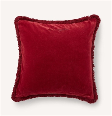 Lexington Organic Cotton Velvet Fringe Pudebetræk, red