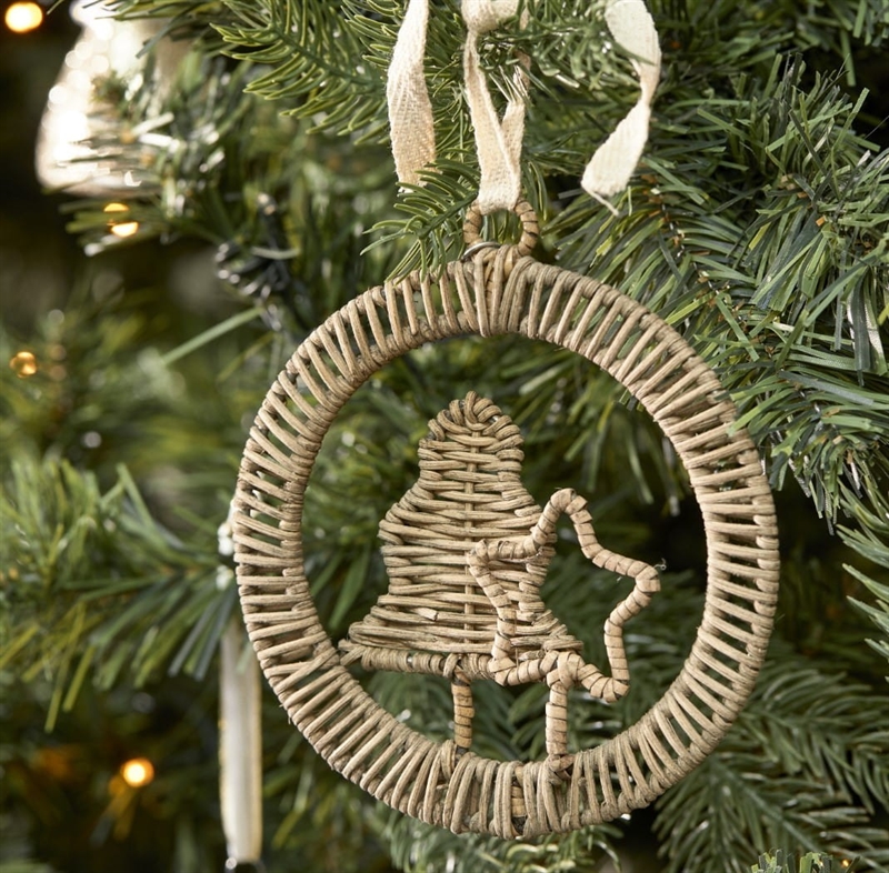 RM Rustic Rattan Double Christmas Ornament