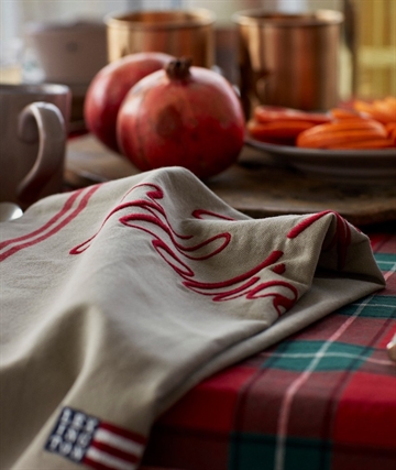 Lexington Happy Holidays Embroidered OrgCotton Kitchen Towel